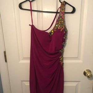 Fuchsia short length prom dress